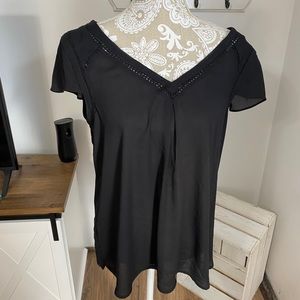 Maeve black shirt sleeve top
